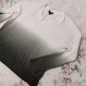 Topshop white and green ombre sweater